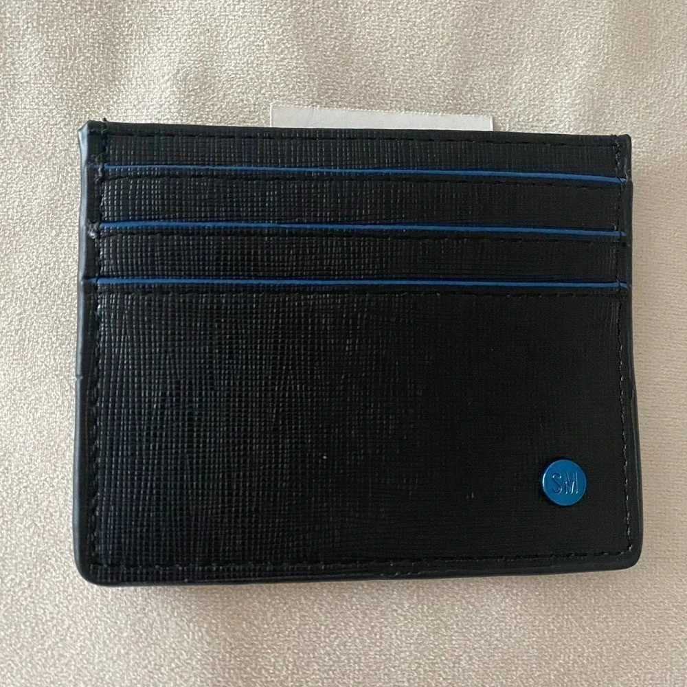 Steve Madden Men RFID Card Case Slim Wallet Black